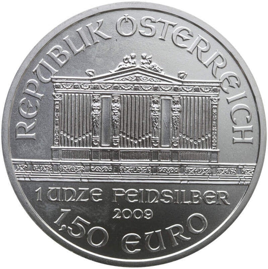 Austria 1,5 Euro 2008 Filharmonicy wiedeńscy, srebro, 1oz, stan 1