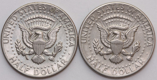 LOT: 2 x 1/2 half dollar Kennedy 1971