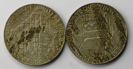 Lot: Austria 2 x 100 szylingów, 1976, Innsbruck, srebro