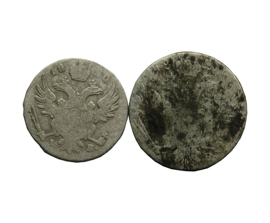 Lot: Królestwo Kongresowe, 5 groszy + 10 groszy, stan 5-6