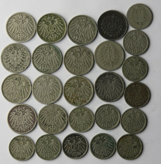 Niemcy Lot 26 szt: 14 x 10 fenigów + 12 x 5 fenigów