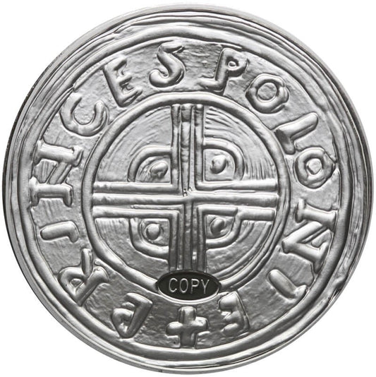 Replika Denar Bolesława Chrobrego, platerowana