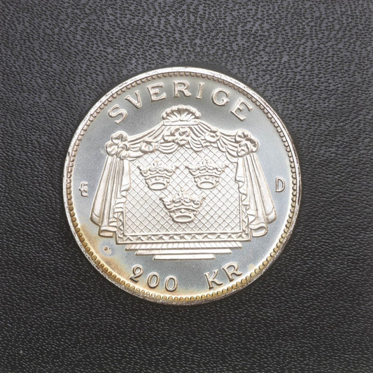 Szwecja 200 koron, 1992, Gustaw III, Srebro Ag925
