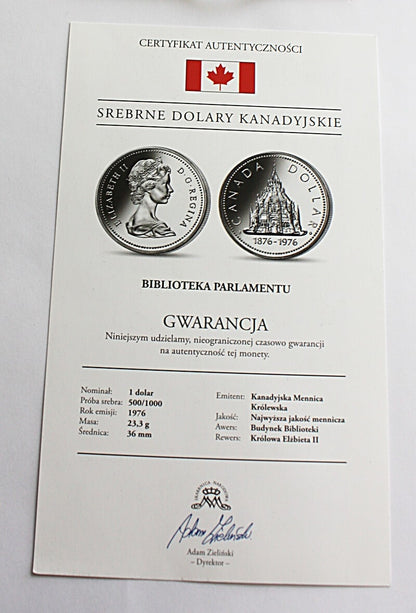 1 Dolar - Biblioteka Parlamentu 1976r - Kanada