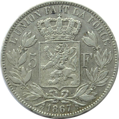 5 franków Leopold Belgia 1867