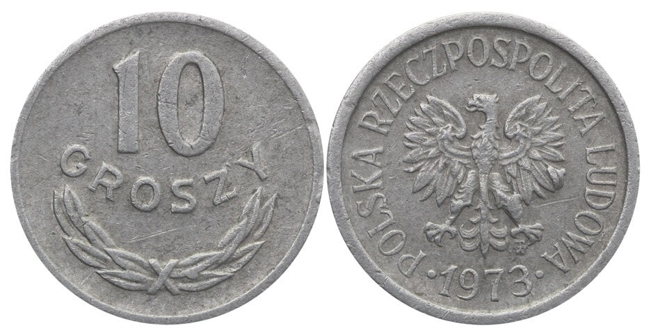 Destrukt, 10 groszy 1973, obcy metal na nogach orła