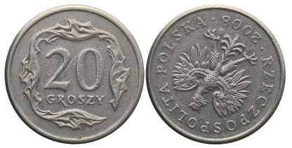 Destrukt, 20 groszy 2008, skrętka w lewo 150 stopni, st. 3+