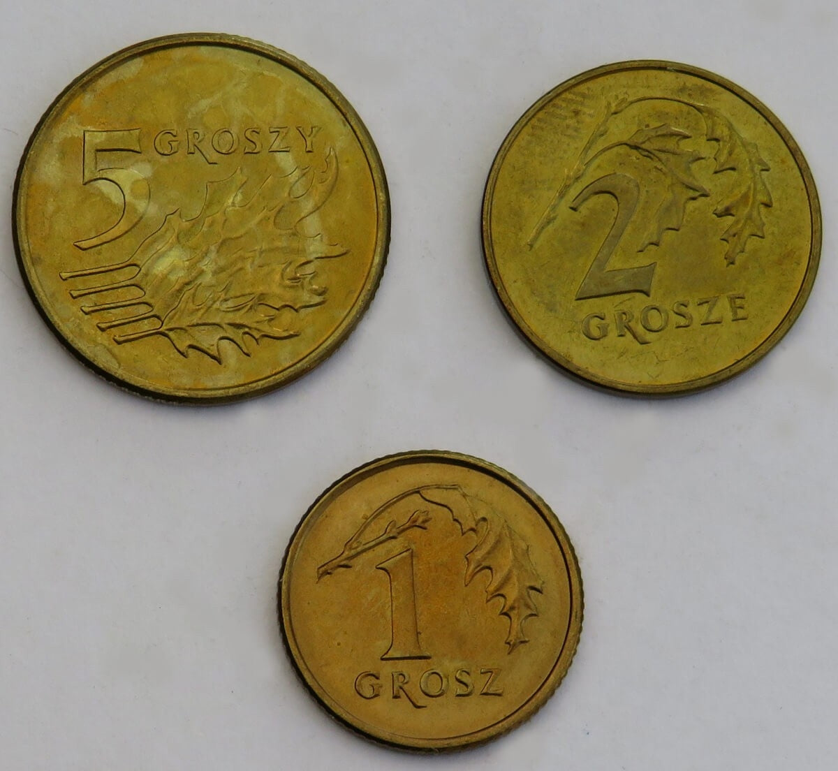 Lot: 1, 2, 5 groszy 1990, mennicze