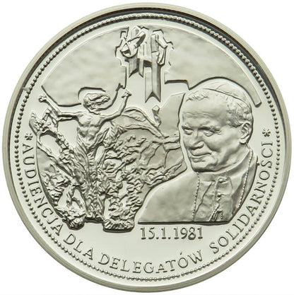 Polska, medal Jan Paweł II, Audiencja dla delegatów Solidarności, 2008 r.