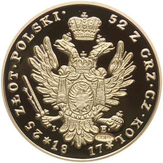 Replika  25 Złotych Królestwo Kongresowe 1815 - 1835, platerowana