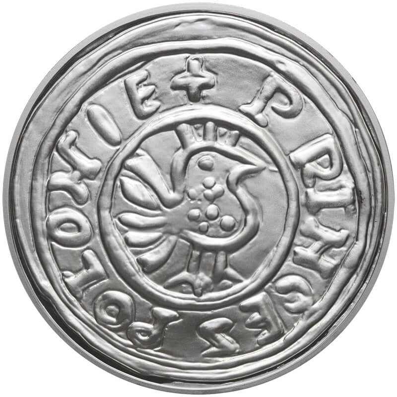 Replika  Denar Bolesława Chrobrego, platerowana