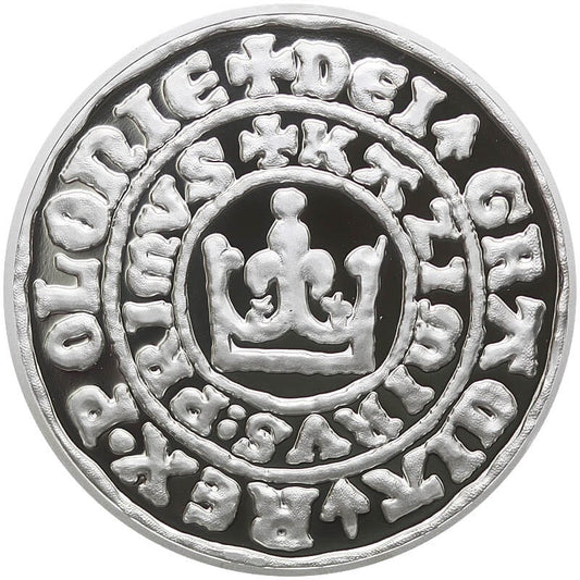 Replika  Grosz  Krakowski Kazimierza Wielkiego, platerowana