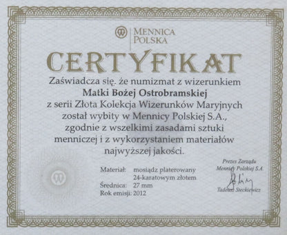 Zestaw 20 numizmatów "Złota kolekcja wizerunków maryjnych"