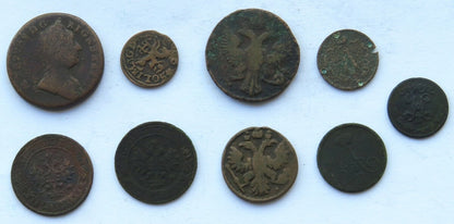 Zestaw monety miedziane Rosja, Austria, Polska, 1666-1903 r.